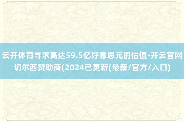 云开体育寻求高达59.5亿好意思元的估值-开云官网切尔西赞助商(2024已更新(最新/官方/入口)