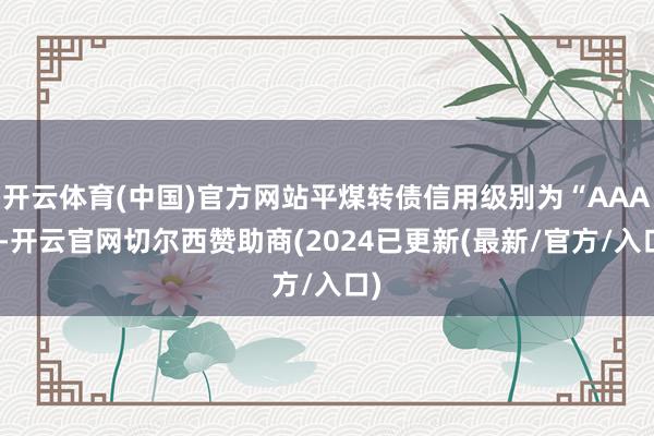 开云体育(中国)官方网站平煤转债信用级别为“AAA”-开云官网切尔西赞助商(2024已更新(最新/官方/入口)